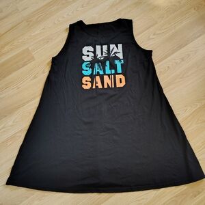 Black Sleeveless Sundress Or Swim Cover